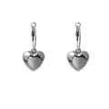 Gold and Silver Polished Heart Small Huggie Earrings view 6