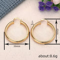 Striped Hoop Earrings in Gold-Tone Metal Jewelry Design view 4