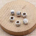 Crackle Pattern Large Hole Bead in Antique Silver Metal Finish view 2