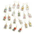 Rectangular Gold Frame Dried Flower Resin Earrings 10 Styles view 5