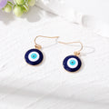 Gold and Silver Tone Navy Evil Eye Earrings and Necklaces view 2