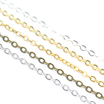 Oval Link Metal Jewelry Chain in Five Plated Color Finishes