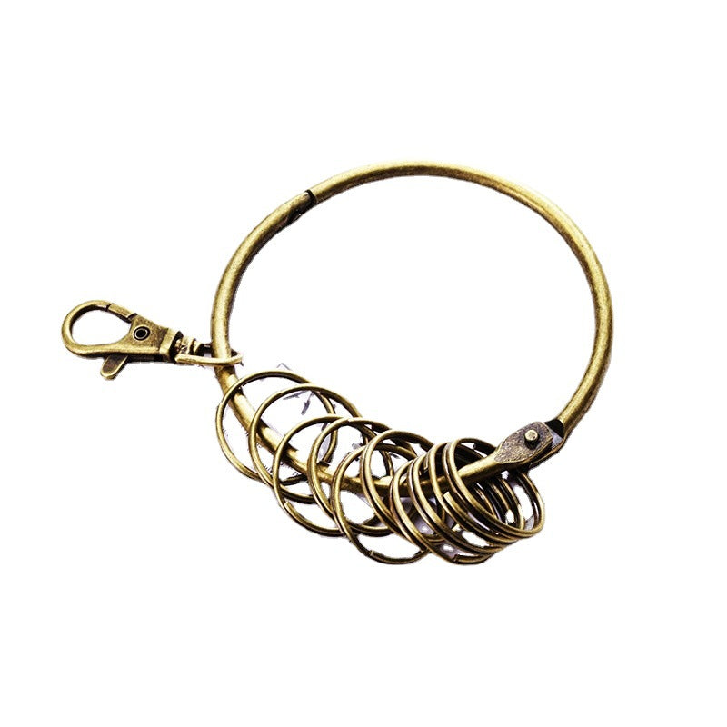 Vintage Bronze 10-Ring Key Holder Keychain