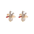 Colorful Crystal Look Cluster White Ball Statement Earrings view 5