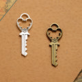 Heart Bow Skeleton Key Charm Metal Jewelry Making Component In 2 Finishes view 2