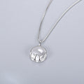 Silver Round Moonstone Antler Motif Pendant Necklace Metal view 4