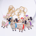 Rhinestone Donkey Keychain Gold Metal Cartoon Animal Charm view 1