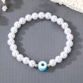 Faux Pearl Round Evil Eye Stretch Bracelets in Four Colors view 2