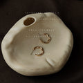 Matte Gold Twisted C Hoop Stud Earrings Open Metal Pair view 3
