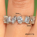 Silver Mixed-Cut Clear CZ Row Band Ring Multi Shape view 5
