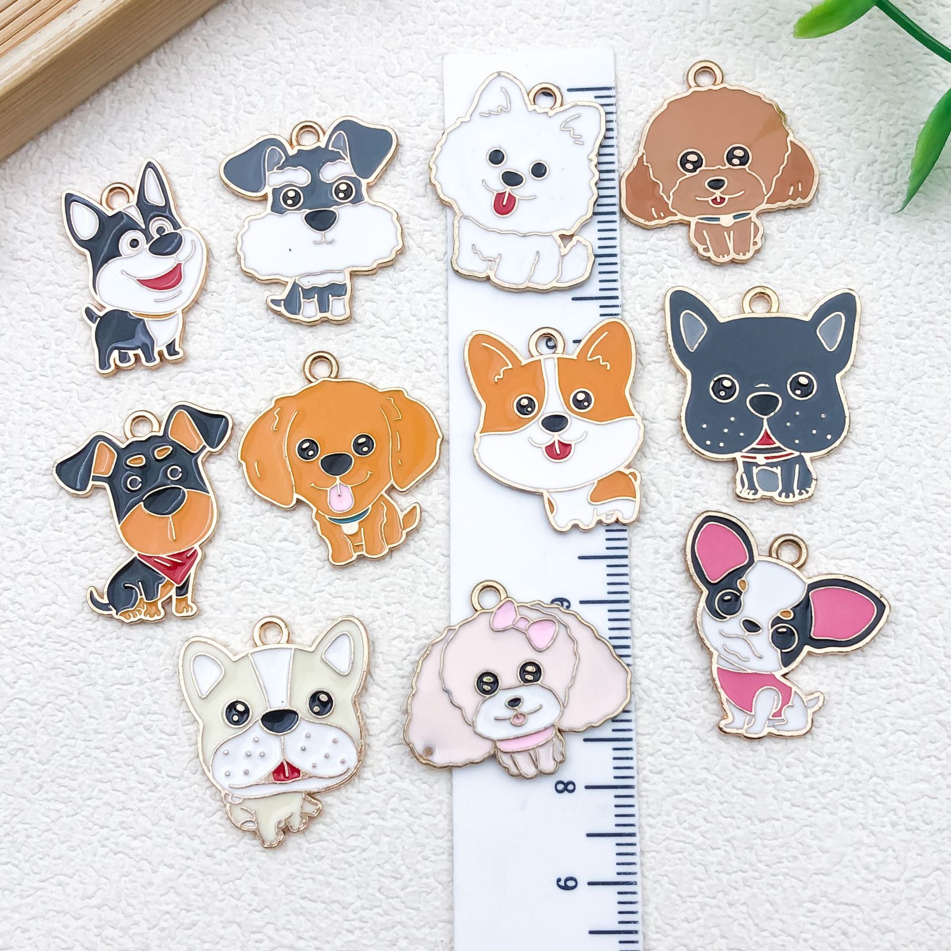 Enamel Zinc Alloy Dog Paw Print Pet Charm Pendants for DIY Keychain Necklace Jewelry