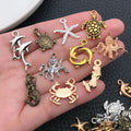 Blue Starfish and Turtle Metal Charms with 7 Listed Options view 2