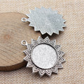 Sunburst Round 25 mm Pendant Settings in Two Antique Finishes view 5