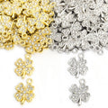 Clear Crystal Flower Metal Jewelry Charms, 2 Finishes view 4