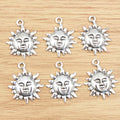 Smiling Sun Face Metal Charms in Four Finish Options view 8