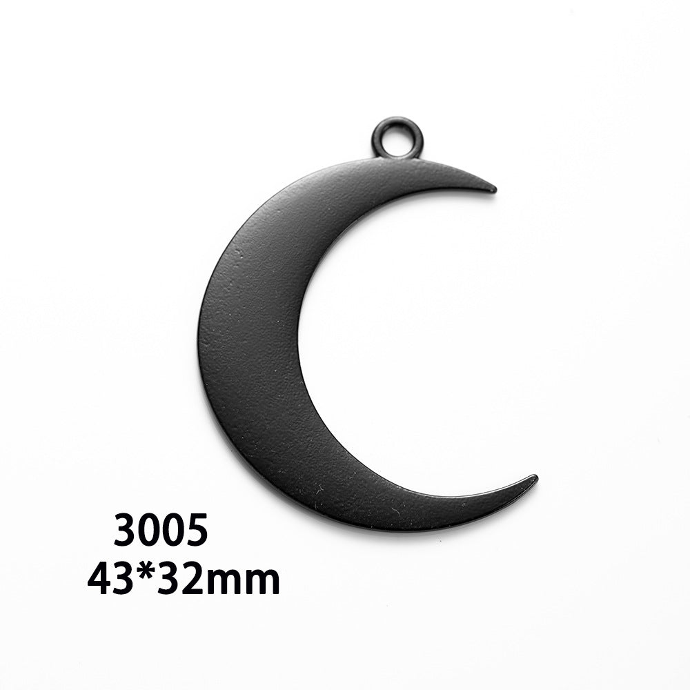 Vintage Double-Sided Crescent Moon Alloy Pendant for Necklace Making