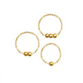 Gold Delicate Chain Single Bead Rings Multiple Sizes view 5