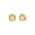 Pastel Flower Pearl Stud Earrings in Two Colors With Decorative Details view 5