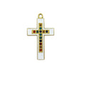 Enamel Cross Charm Pendant Rhinestone Gold-Tone Two Colors view 5
