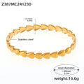 Solid Heart Link Clasp Bracelets Gold and Steel Stainless Steel view 6