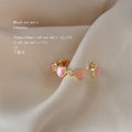 Gold Tone Multicolor Heart Stone Adjustable Open Ring For Women view 3
