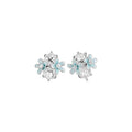 Pastel Floral Crystal Clip Earrings in Polished Statement Design view 5
