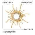 Open Center Sunburst Brooch in Gold and Silver Tones view 4