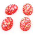 Oval Resin Cabochons with Metallic Foil in Eleven Color Options view 7