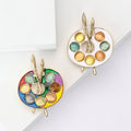 Artist Paint Palette Brooch Multicolor or White Base view 1