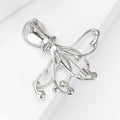 Crystal Octopus Brooch with Pink or Blue Faceted Head view 3