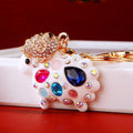 Jeweled Sheep Keychains With Braided Wrist Strap and Component Options view 6