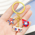 Independence Day Star and Flag Enamel Keychains, 8 Designs view 2