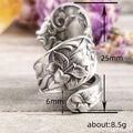 Sculpted Floral Spoon Wrap Ring In Antiqued Silver Tone view 5