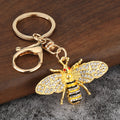 Rhinestone Bee Alloy Keychain Bag Charm Car Key Accessory