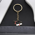 Black Graduation Cap and Diploma Enamel Charm Keychain view 4