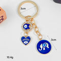 Evil Eye Charm Cluster Keychain with Elephant and Heart Charms view 4