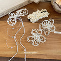 White Pearl Openwork Flower Duckbill Hair Clips Two Styles view 4