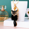Jeweled Fox Faux Fur Pom Keychains in Six Colors plus Assorted Option view 10