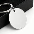 Blank Round Disc Metal Keychain Silver Engraving Tag view 4