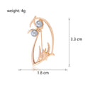 Owl Openwork Pearl Look Two Designs Metal Brooch Pin view 2