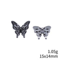 Spread Wing Butterfly Spacer Bead in Antique Silver Metal Finish view 3