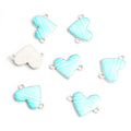 Striped Heart Two Loop Connector Charms in 12 Styles view 11