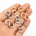 Gold and Silver Tone Mini S Shaped Spring Clasp Components view 4