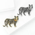 Striped Tiger Brooch A Striped Walking Tiger Crystal Accent Pin view 3