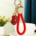 Pearl Accent Chinese Dragon Keychains with Braided and Fortune Straps view 4