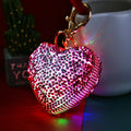 Double-Sided Jeweled Heart Keychains in Fuchsia Blue Yellow and Assorted Colors view 3