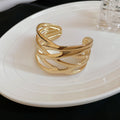 Two Wide Open Leaf Cuff Designs In Gold Or Silver Tone view 7