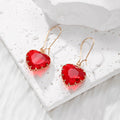 Medium Heart Faceted Glass Dangle Earrings Gold Hooks 4 Colors view 6