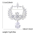 Crystal Olive Branch Frame Brooch In Two Tones With Polished Metal Detail view 7
