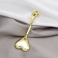 Gold Silver Heart Drop Brooch Pin Wire Wrap Stem Style view 2